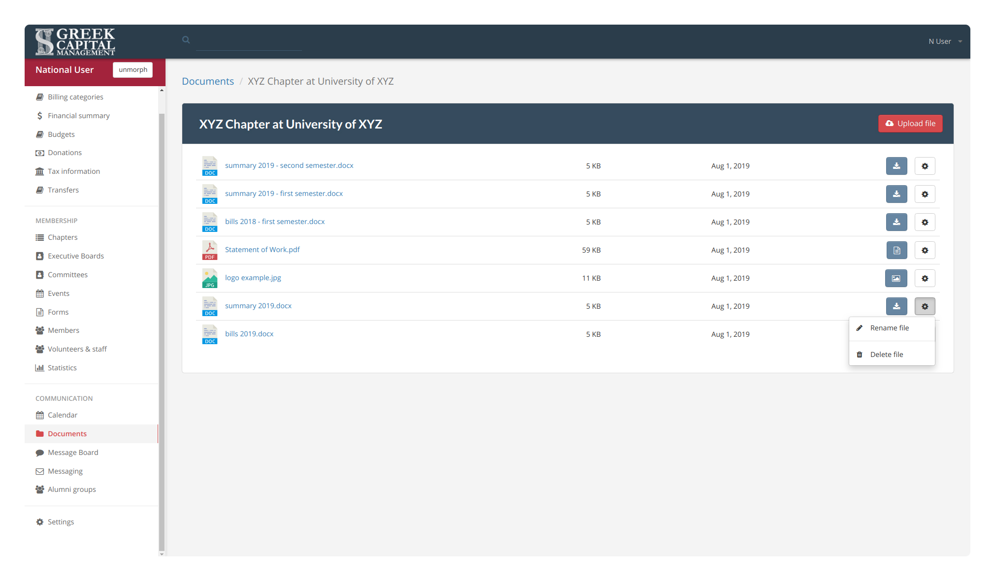 Greek capital management screenshot